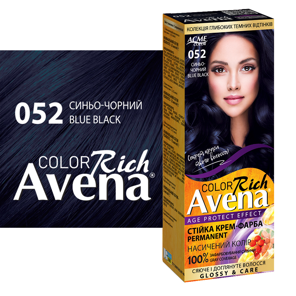 Фарба для волосся Acme Color Avena Rich Color Стійка 052 - Синьо-чорний (4823115502643) - изображение 3