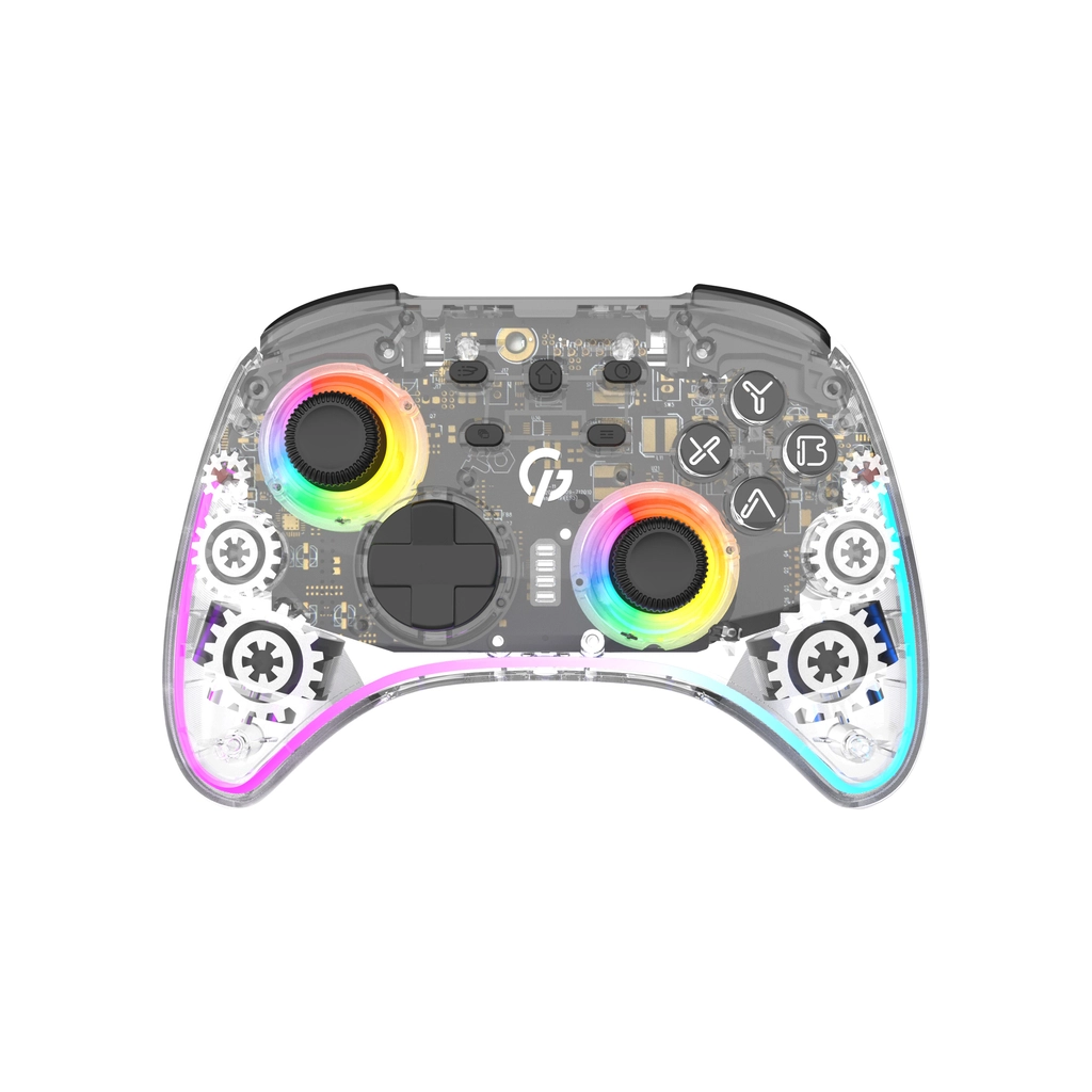 Геймпад GamePro GPX13T 2.4G/BT 5.1/USB/PC/iOS/Android RGB Transparent (GPX13T) - зображення 1