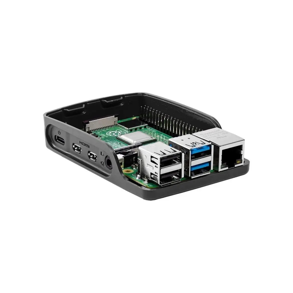 Корпус до промислового ПК Raspberry Pi RPi 4 Official Case Black/Grey (OFI051) - изображение 3