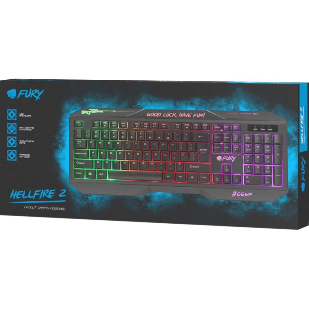 Клавіатура Fury Hellfire 2 LED Backlight USB Black (NFU-1586) - зображення 7