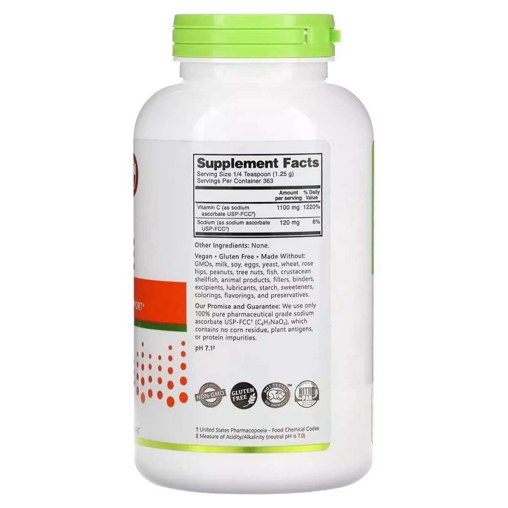Вітамін NutriBiotic Аскорбат натрію, кристалічний порошок, Buffered Sodium Ascorb (NBC-00451) - зображення 2