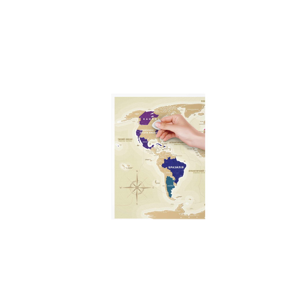Скретч карта 1DEA.me Travel Map Gold World українська (13001) - изображение 2