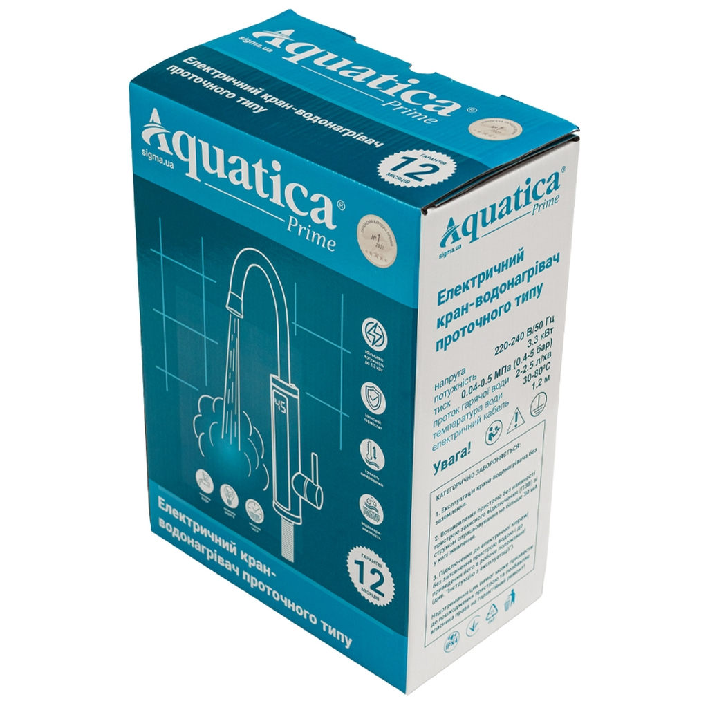 Проточний водонагрівач AQUATICA s96 3.3кВт для кухн (9796133) - зображення 12
