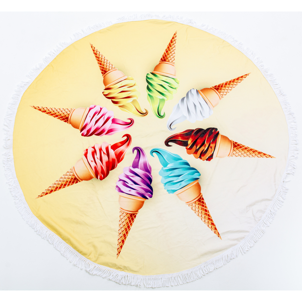 Рушник MirSon пляжний 5057 Summer Time Icecreams 150x150 см (2200003180718) - зображення 1