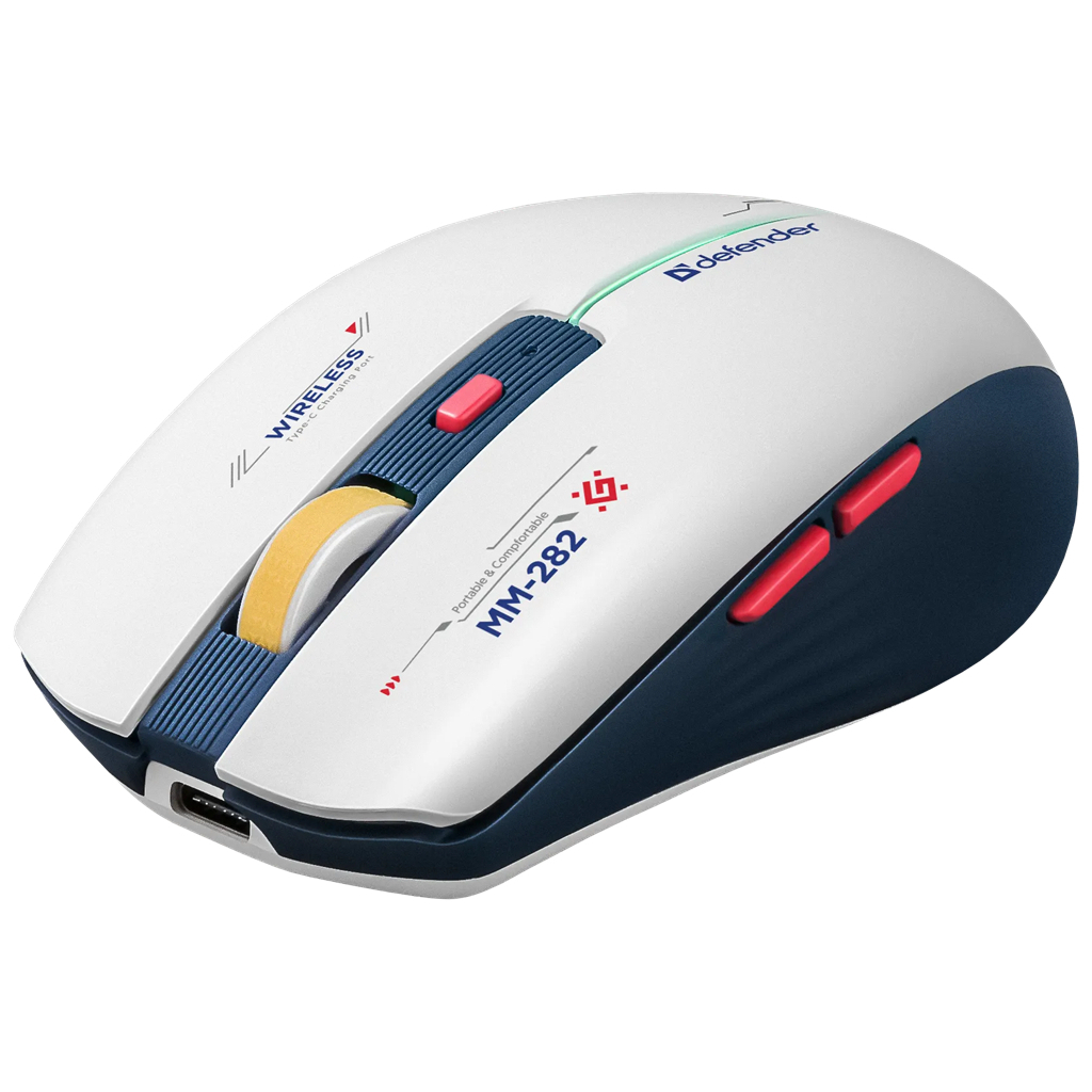 Мишка Defender Dila MM-282 Wireless White/Blue (52282) - зображення 5