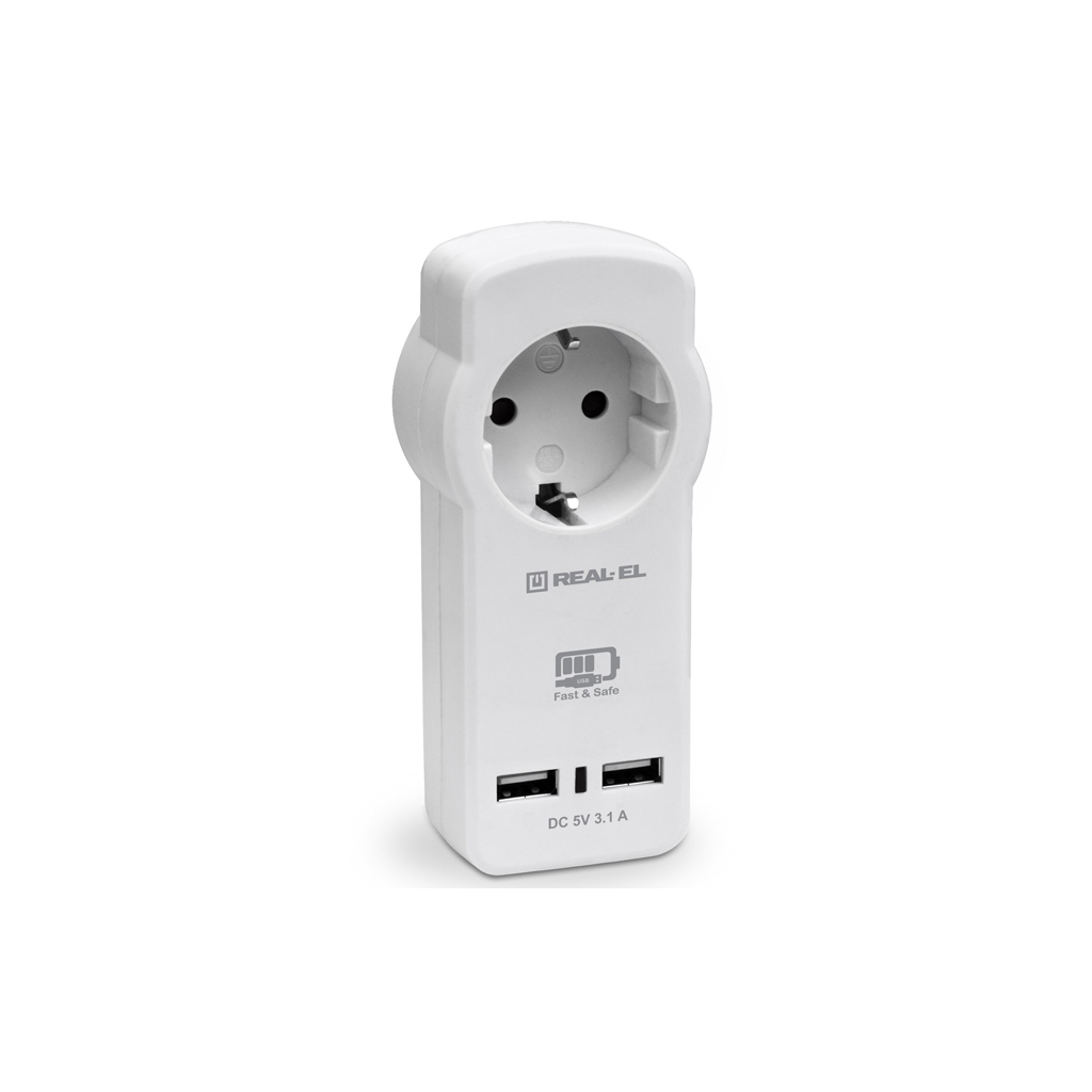 Зарядний пристрій REAL-EL 2*USB 15W (CS-30) - зображення 1