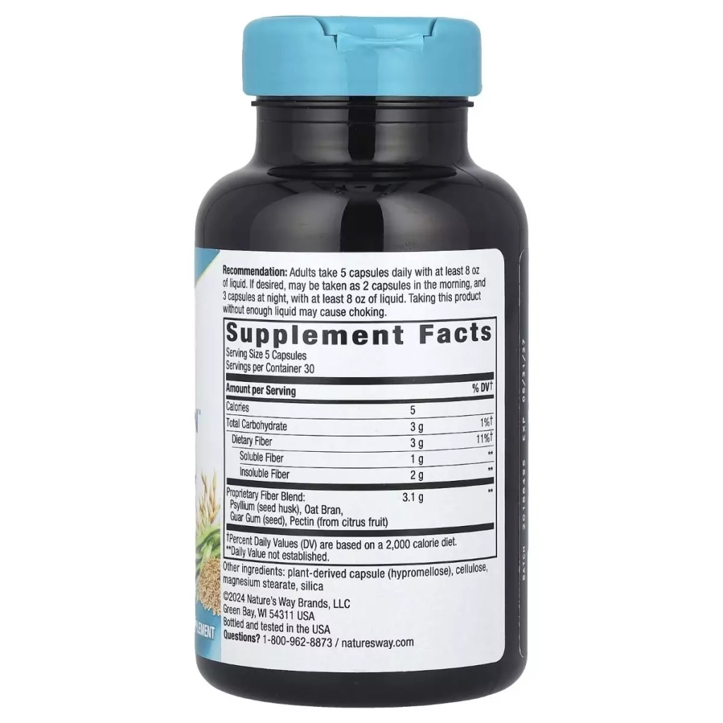Вітамін Nature's Way Клітковина, Fiber Fusion Daily, 150 вегетаріанських капсул (EMT-08452) - зображення 2