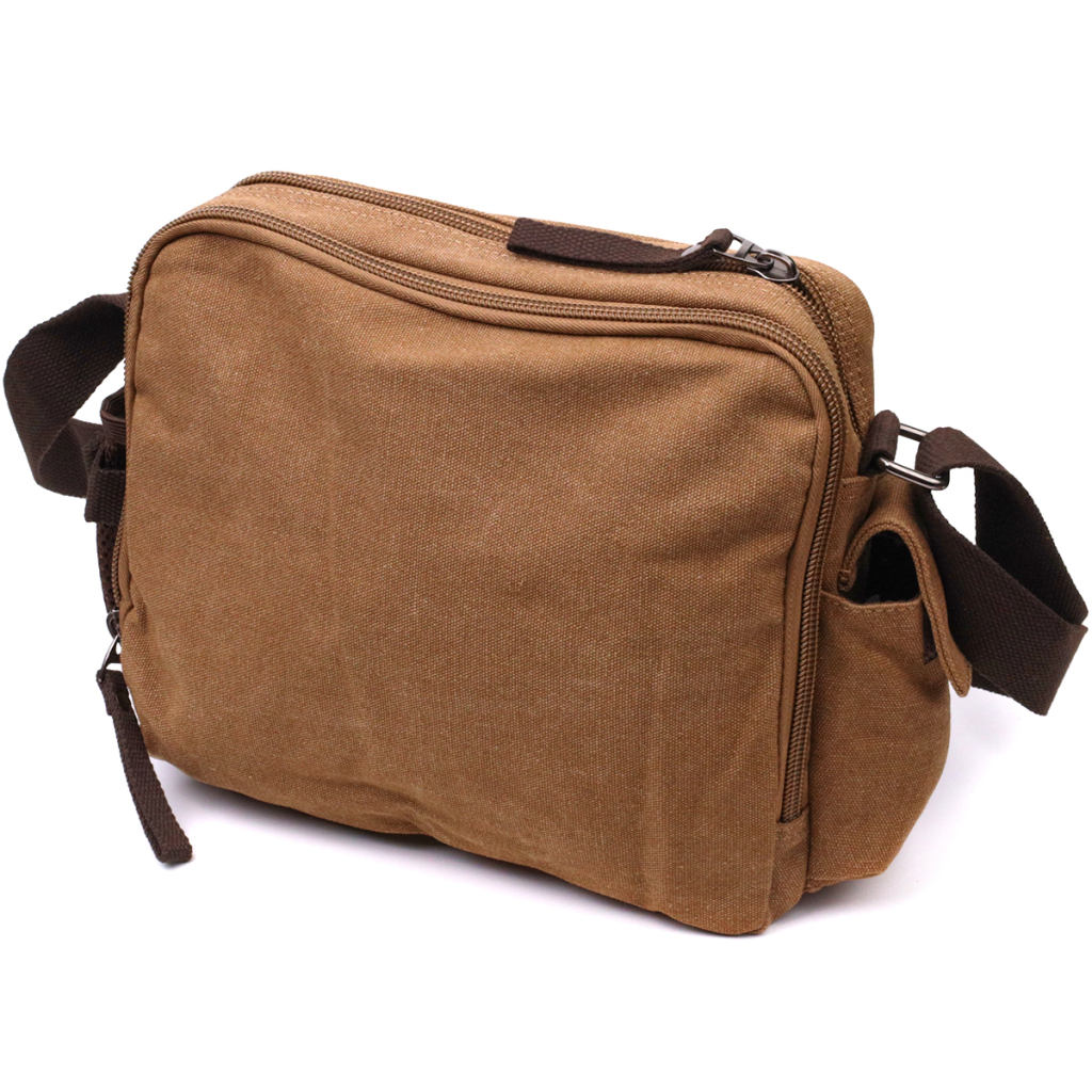 Сумка Vintage Чоловіча месенджер з текстилю Коричнева (22205) - зображення 2
