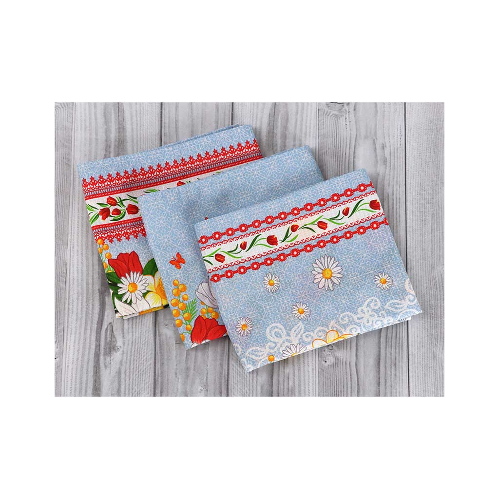 Рушник Руно набір кухонних Весняні квіти 45х80 см 3 шт (707Т_Весняні квіти) - изображение 3