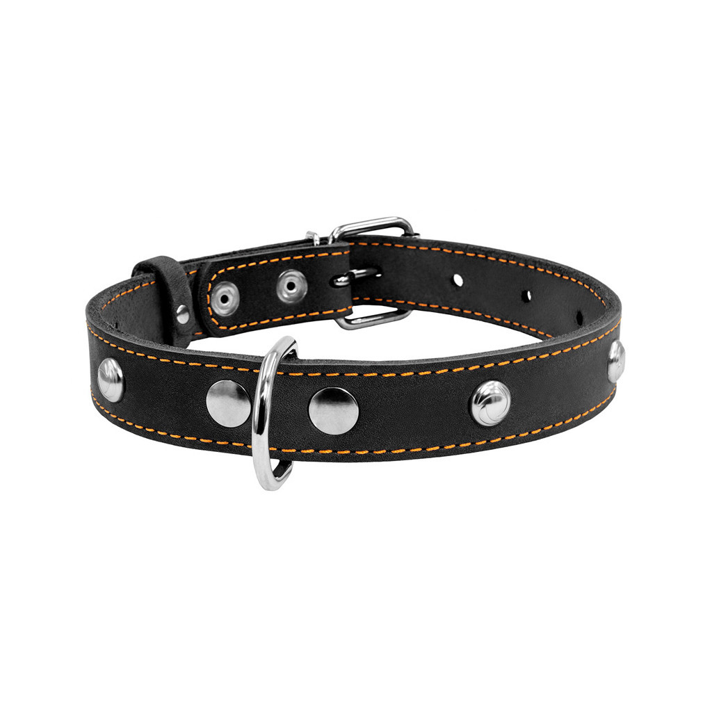 Нашийник для тварин Collar одинарний з прикрасами Ш 25 мм Д 38-50 см чорний (02231) - зображення 2