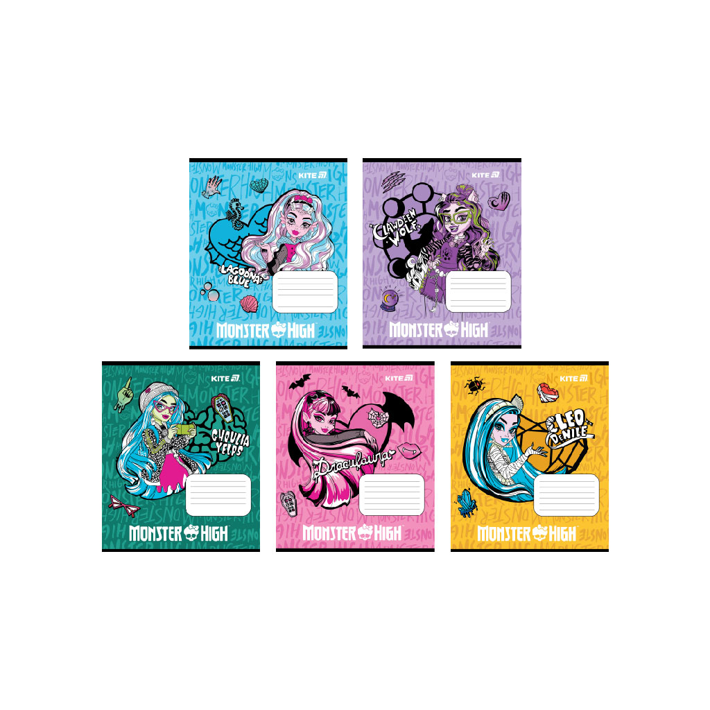 Зошит Kite Monster High, 12 аркушів, клітинка (MH25-232) - зображення 1