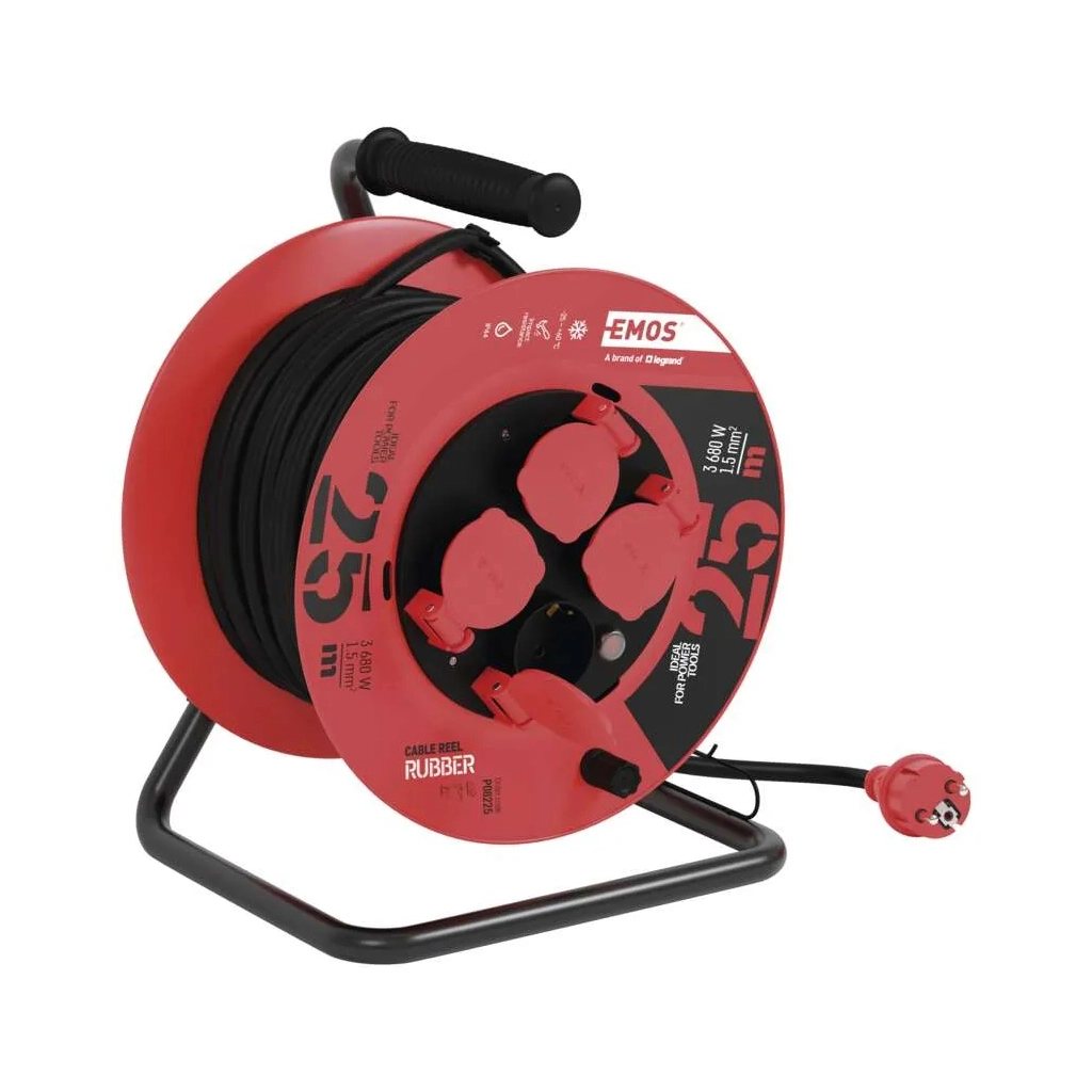 Мережевий подовжувач EMOS катушка 4 роз., 25 м (P08225) - зображення 3