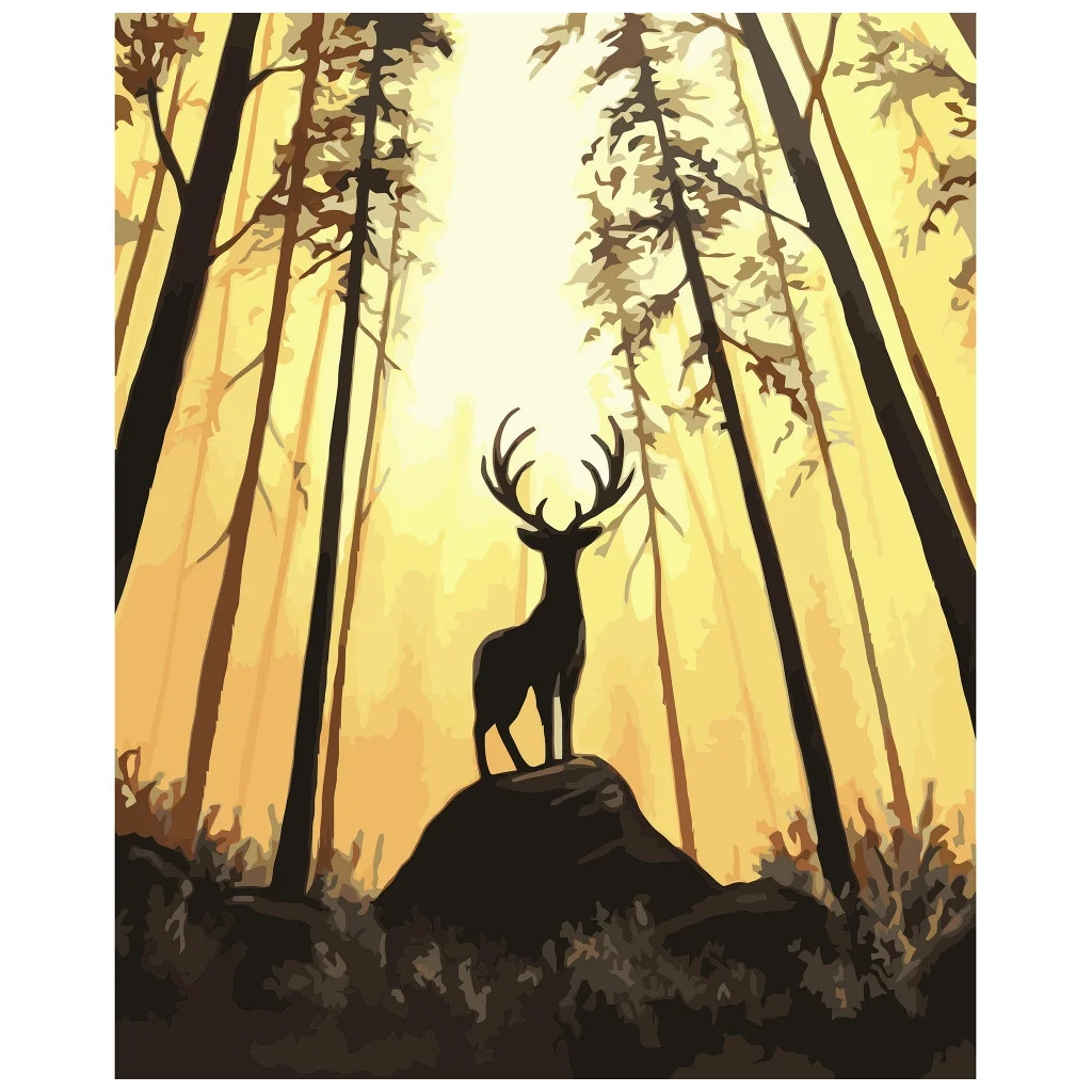 Картина по номерам Strateg Олень на світанку 40х50 см (VA-3184) - зображення 1