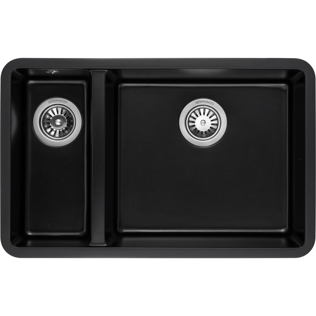Мийка кухонна GRANADO Under top DOUBLE black shine (gr3401) - зображення 1