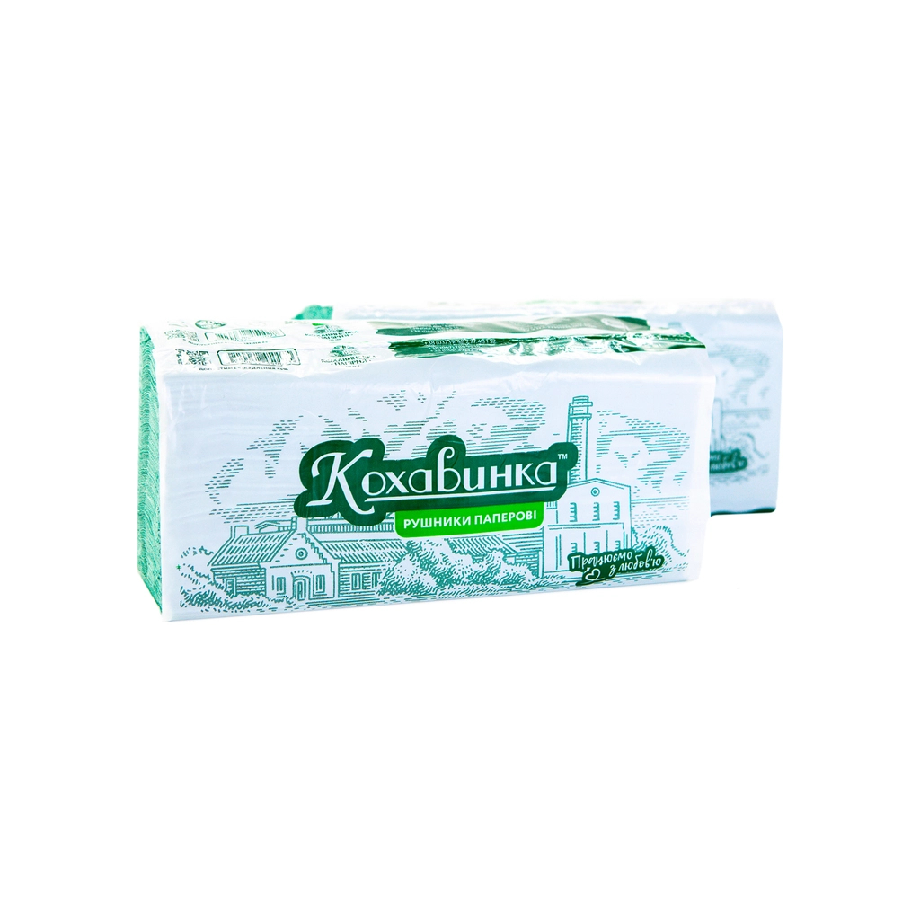 Паперові рушники Кохавинка V-складання Зелені 1 шар 200 листів (4820032450071) - зображення 3