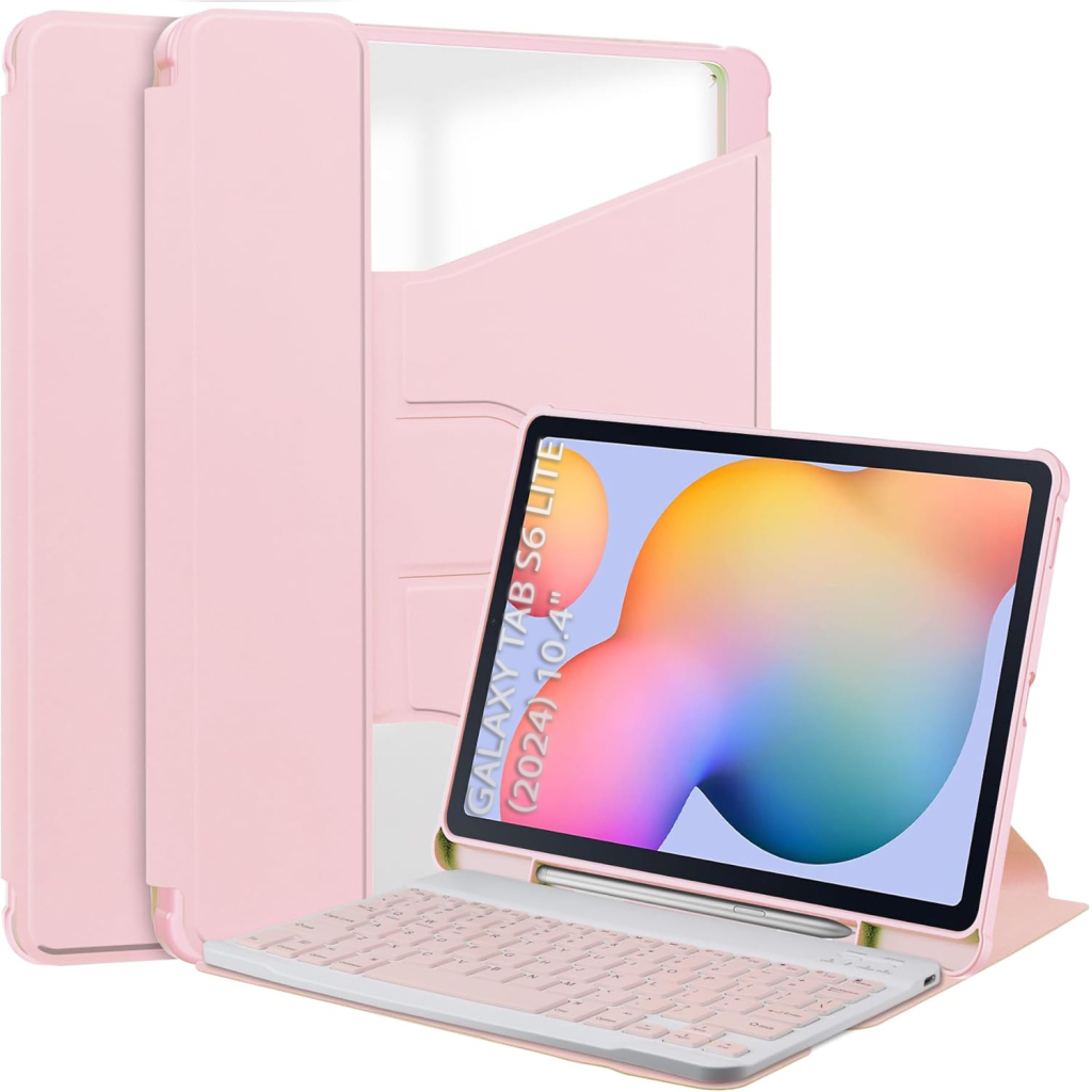 Чохол до планшета BeCover 360° Rotatable + Keyboard Samsung Tab S6 Lite (2024) 10.4" P620/P625/P627 Pink (712591) - зображення 1