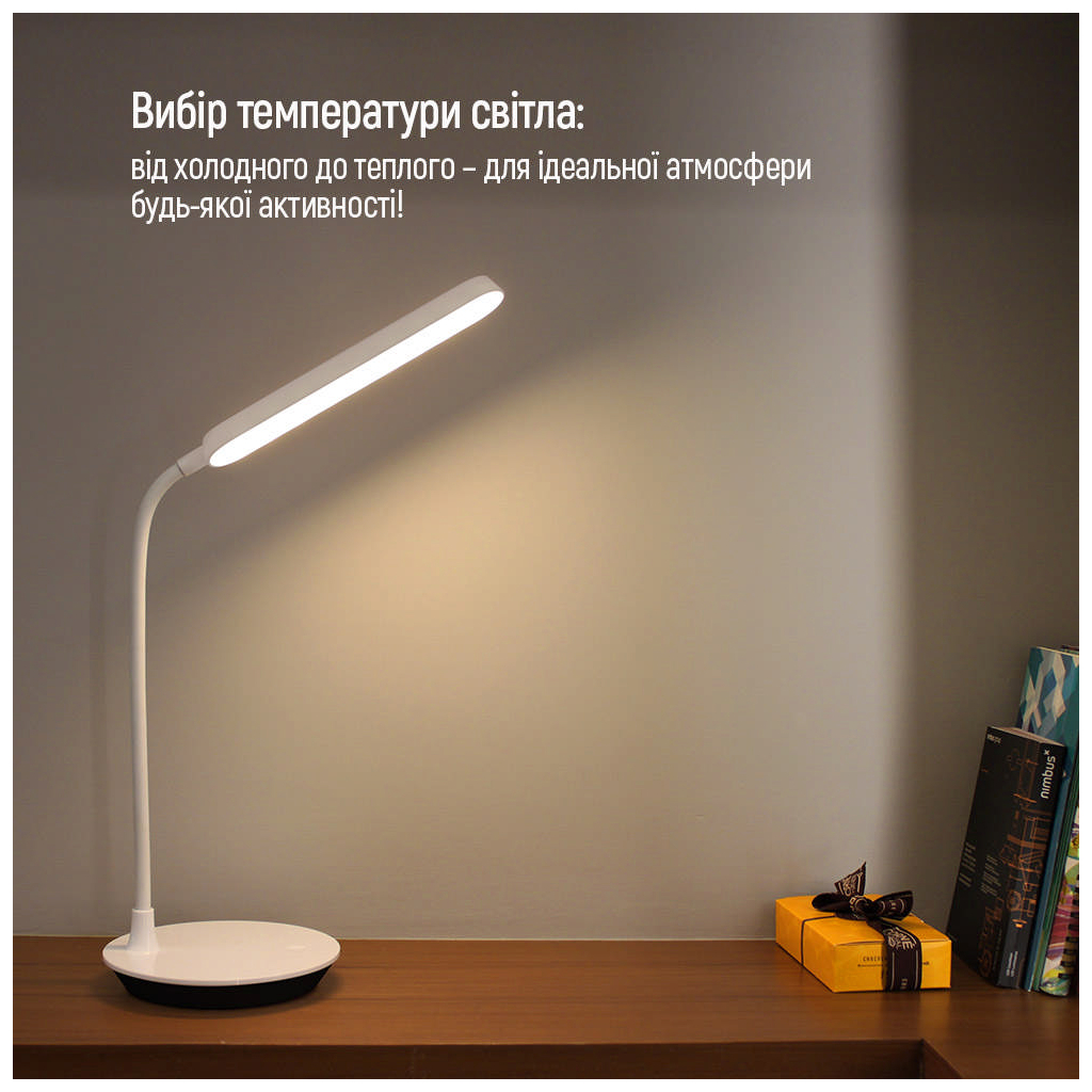 Настільна лампа ColorWay Portable & Flexible 360, 4W, з вбудованим акумулятором 1800 mAh (CW-DL12FB-W) - зображення 10