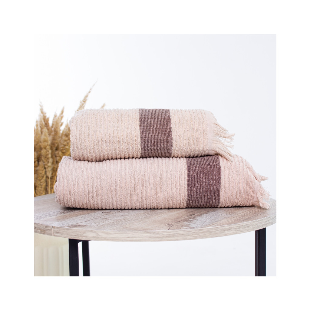 Рушник MirSon Набір лазневих 107 Elite Luxury Beige 2 шт (2200005613313) - зображення 1