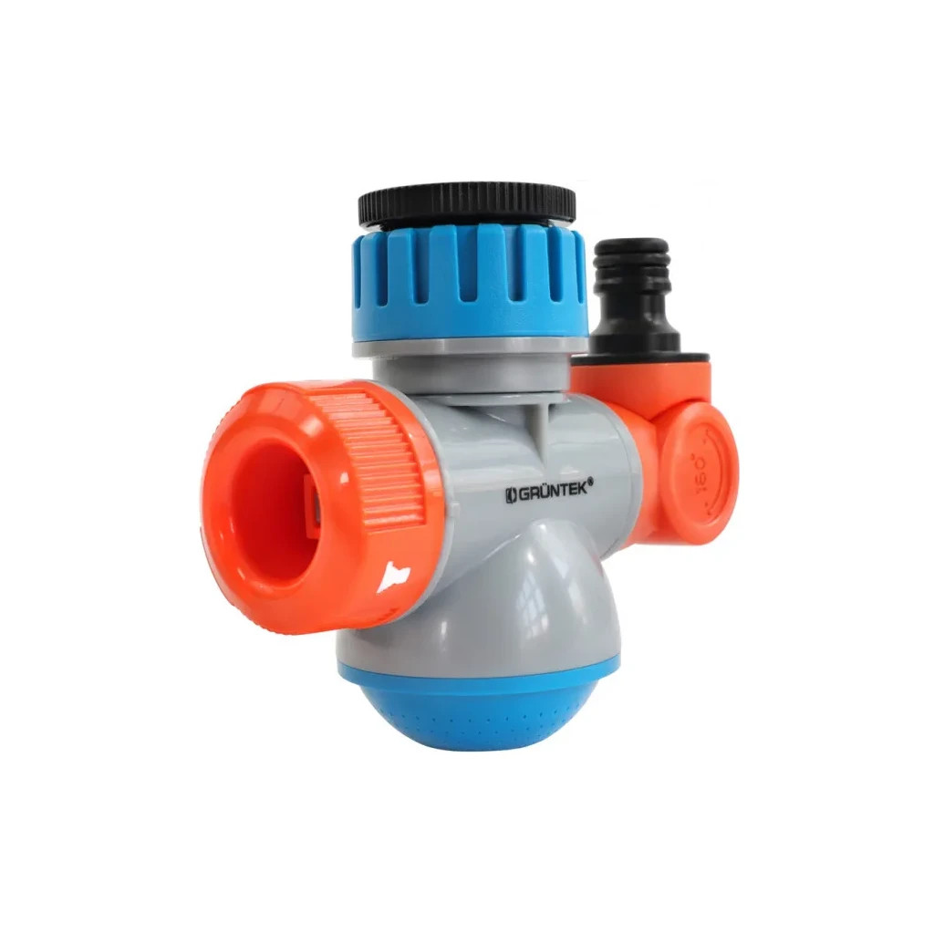 Конектор для шланга Gruntek багатофункціональний з шарнірним штуцером 1/2" та 3/4" (296222240) - изображение 1