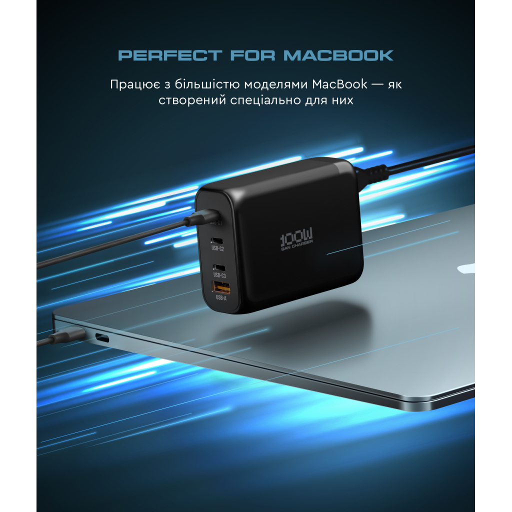 Зарядний пристрій Armorstandart ARP-131 Resolute Power USB-C 100W GaN Black (ARM70024) - зображення 6