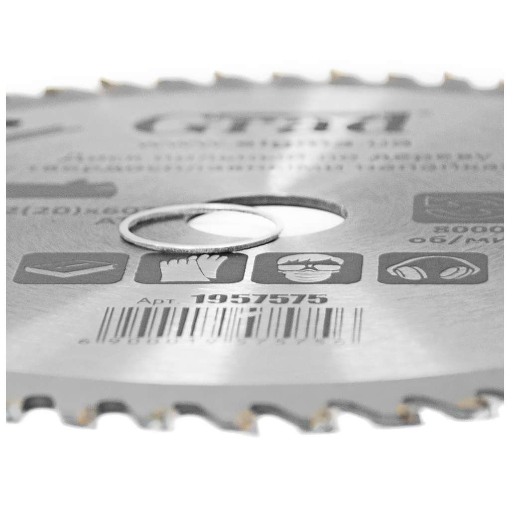 Круг відрізний Grad по дереву з твердосплавними напайками Ø180×22.2(20)×60Т, 8000об/хв (1957575) - зображення 3