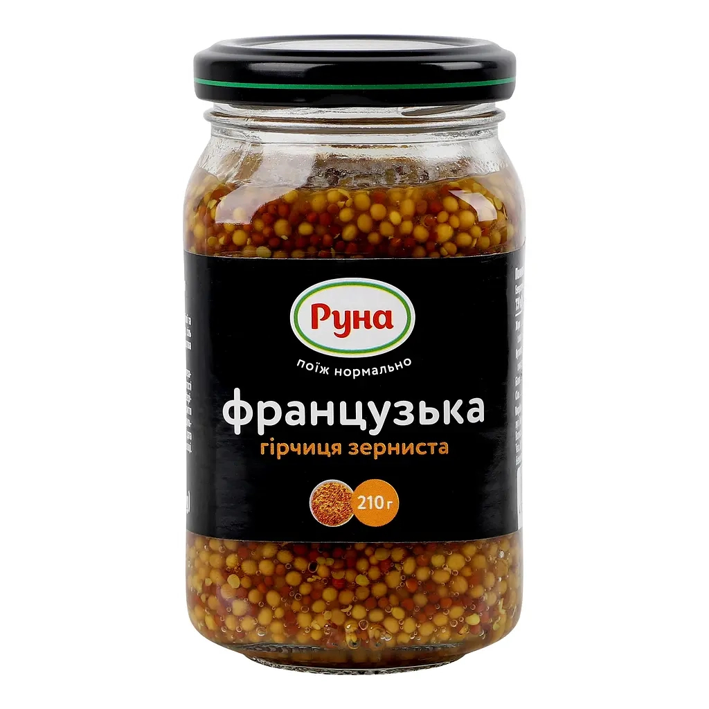 Соус Руна Гірчиця Французька зерниста 210 г (4820015944955) - зображення 1