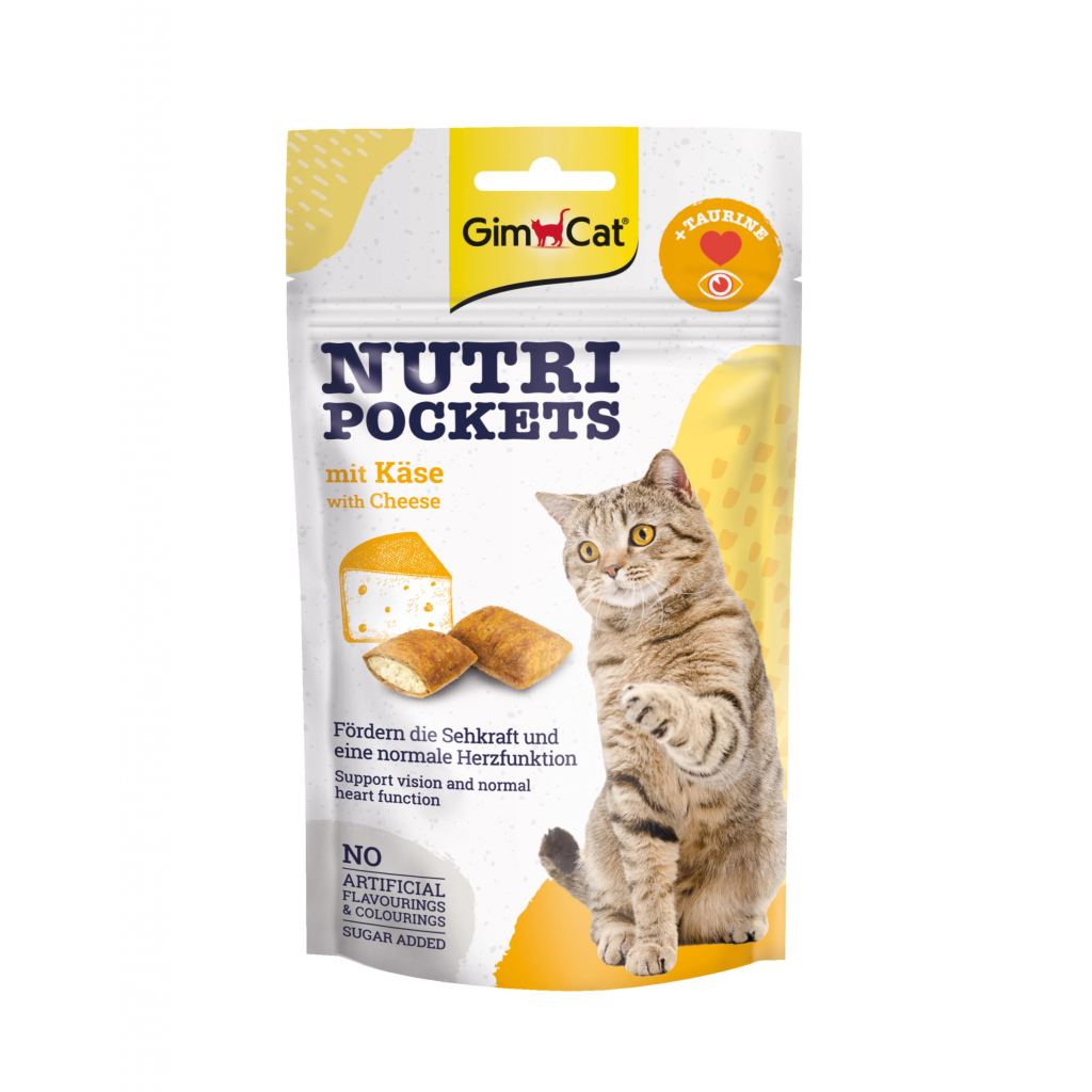 Ласощі для котів GimCat Nutri Pockets Сир + Таурин 60 г (4002064400716) - зображення 1