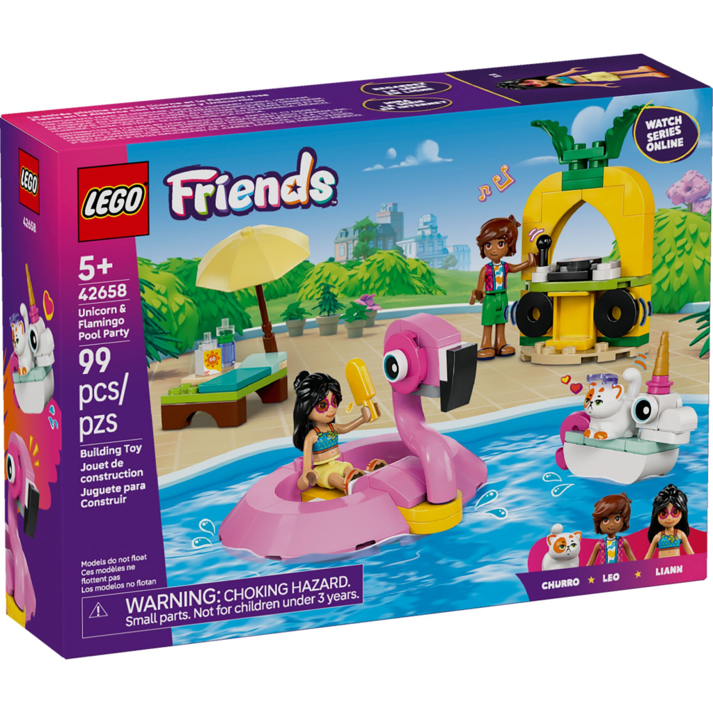 Конструктор LEGO Friends Вечірка єдинорога та фламінго біля басейну (42658) - зображення 1