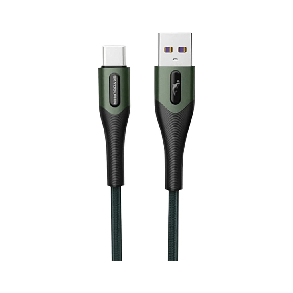 Дата кабель USB 2.0 AM to Micro 5P 1.0m 3A braided dark green SkyDolphin (USB-000584) - зображення 1