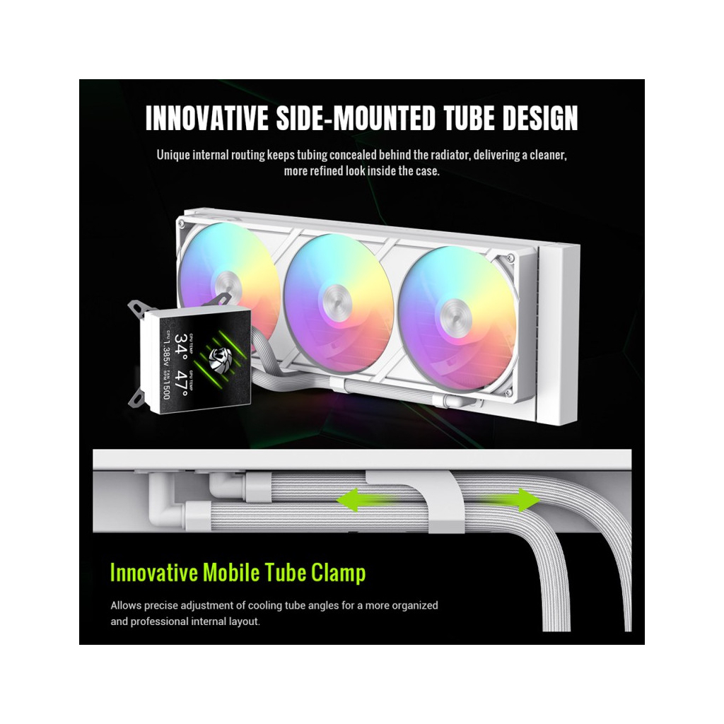 Система рідинного охолодження Gamemax GLACIER 360 LCD WH - зображення 9
