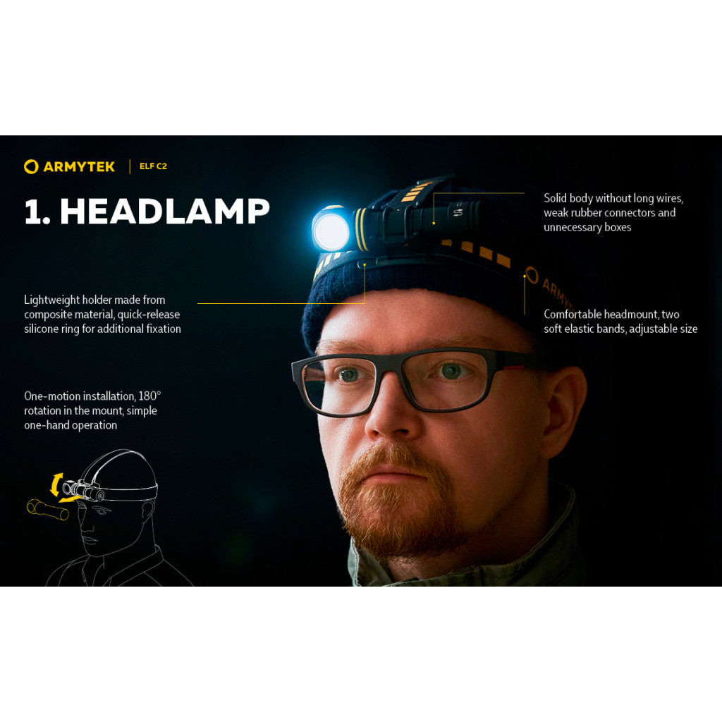 Ліхтар Armytek ELF C2 Micro-USB White (F05102C) - зображення 9