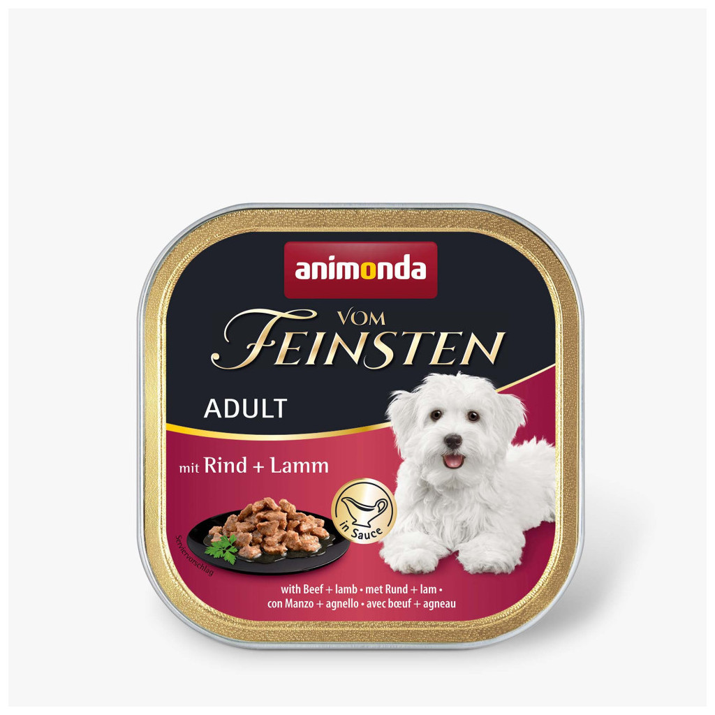 Консерви для собак Animonda Vom Feinsten delicious sauce Adult with Beef + lamb 150 г (4017721823371) - зображення 1