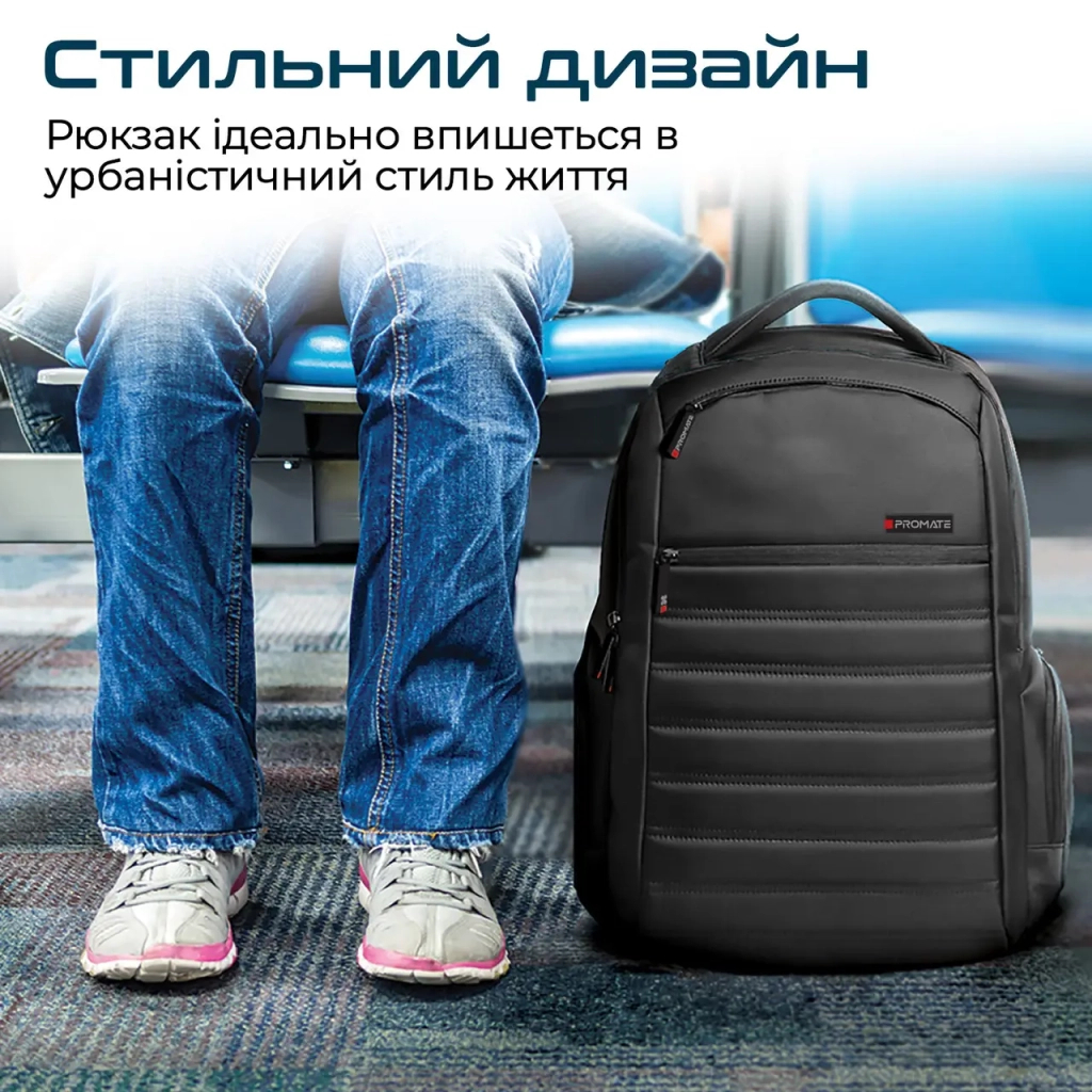 Рюкзак для ноутбука Promate 15.6" Rebel-BP Black (rebel-bp.black) - зображення 5
