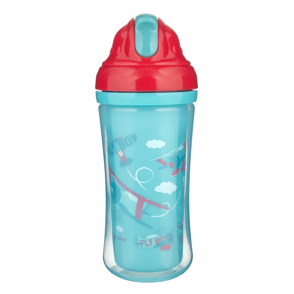 Поїльник-непроливайка Canpol babies Літак подвійна стінка із силіконовою трубочкою 260 мл (74/052) - зображення 2