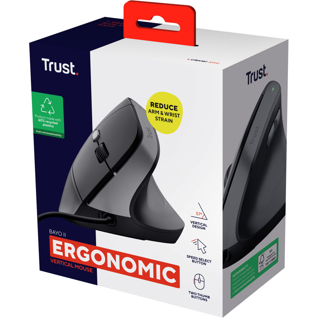 Мишка Trust Bayo II Ergonomic USB Black (25144) - зображення 7