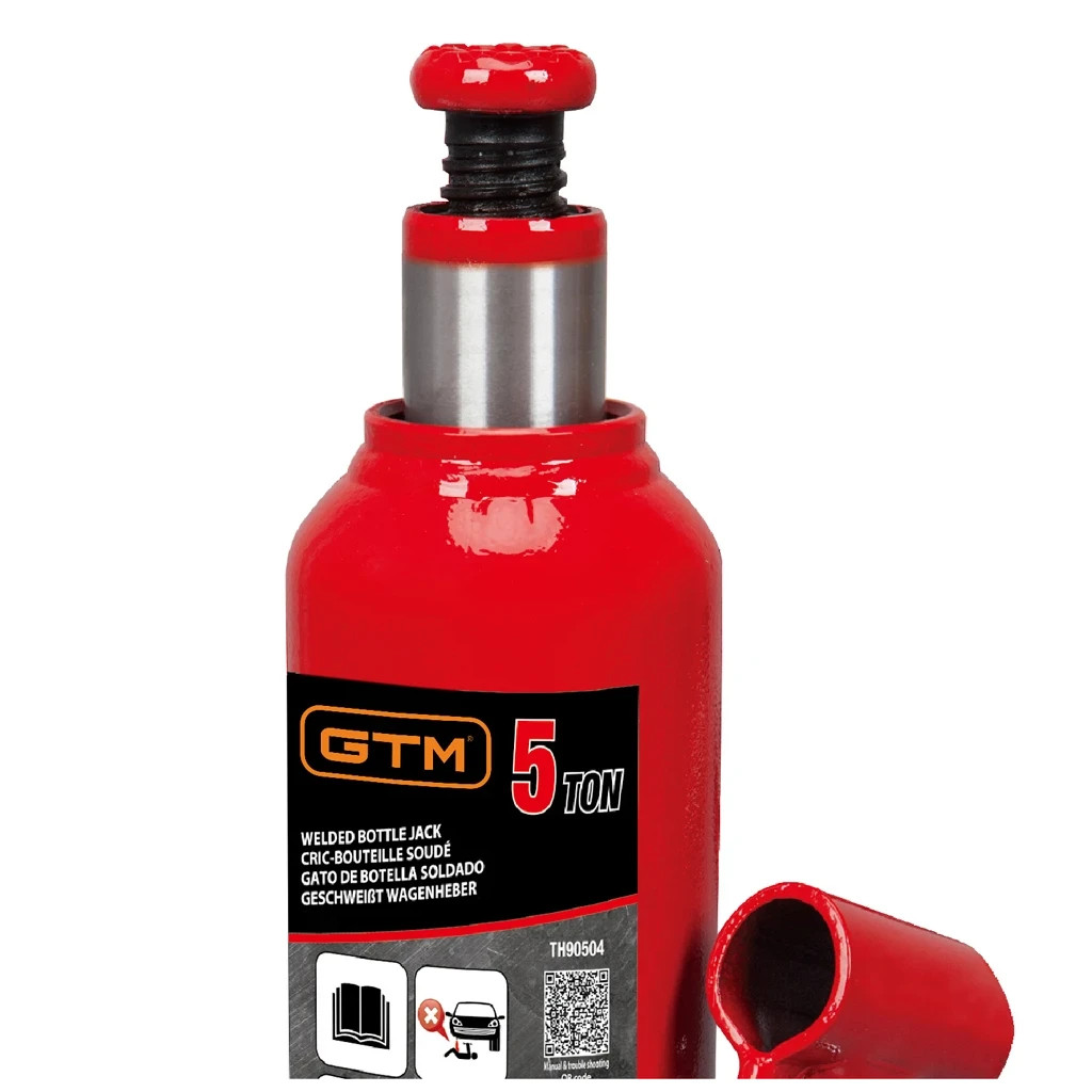 Домкрат GTM гідравлічний пляшковий 5т (216-41З мм) (Т90504) - изображение 2