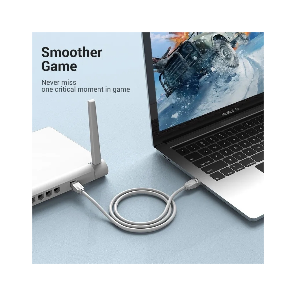 Патч-корд 1.5м, UTP cat 6 RJ-45 gray Vention (IBEHG) - зображення 3