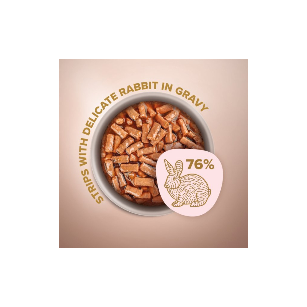 Вологий корм для кішок Club 4 Paws Selection Плюс Полоски с кроликом в соусе 85 г (4820215368087) - зображення 2