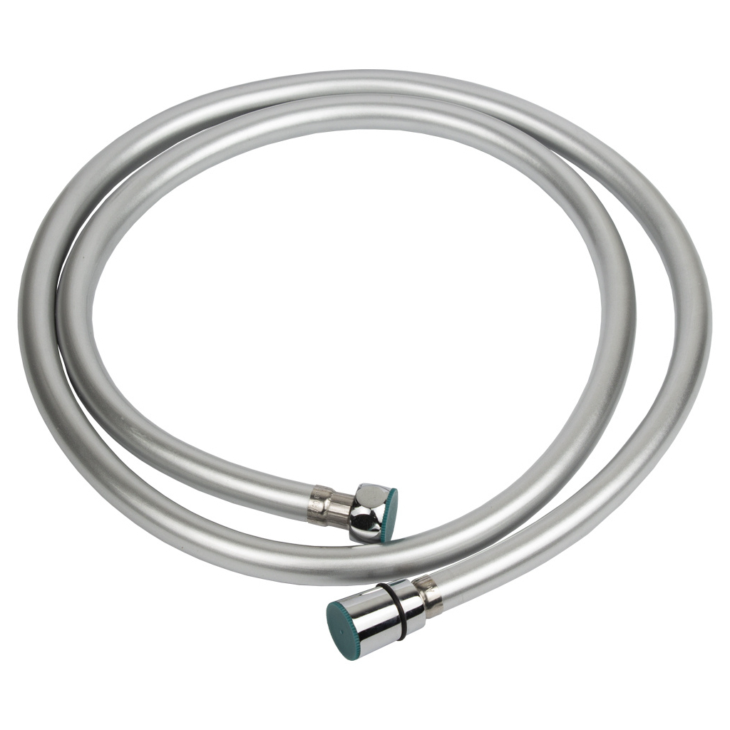 Шланг для душа AQUATICA 1/2" PVC 3-х шаровий з підшипником сріблястий (XB-0173) - зображення 1