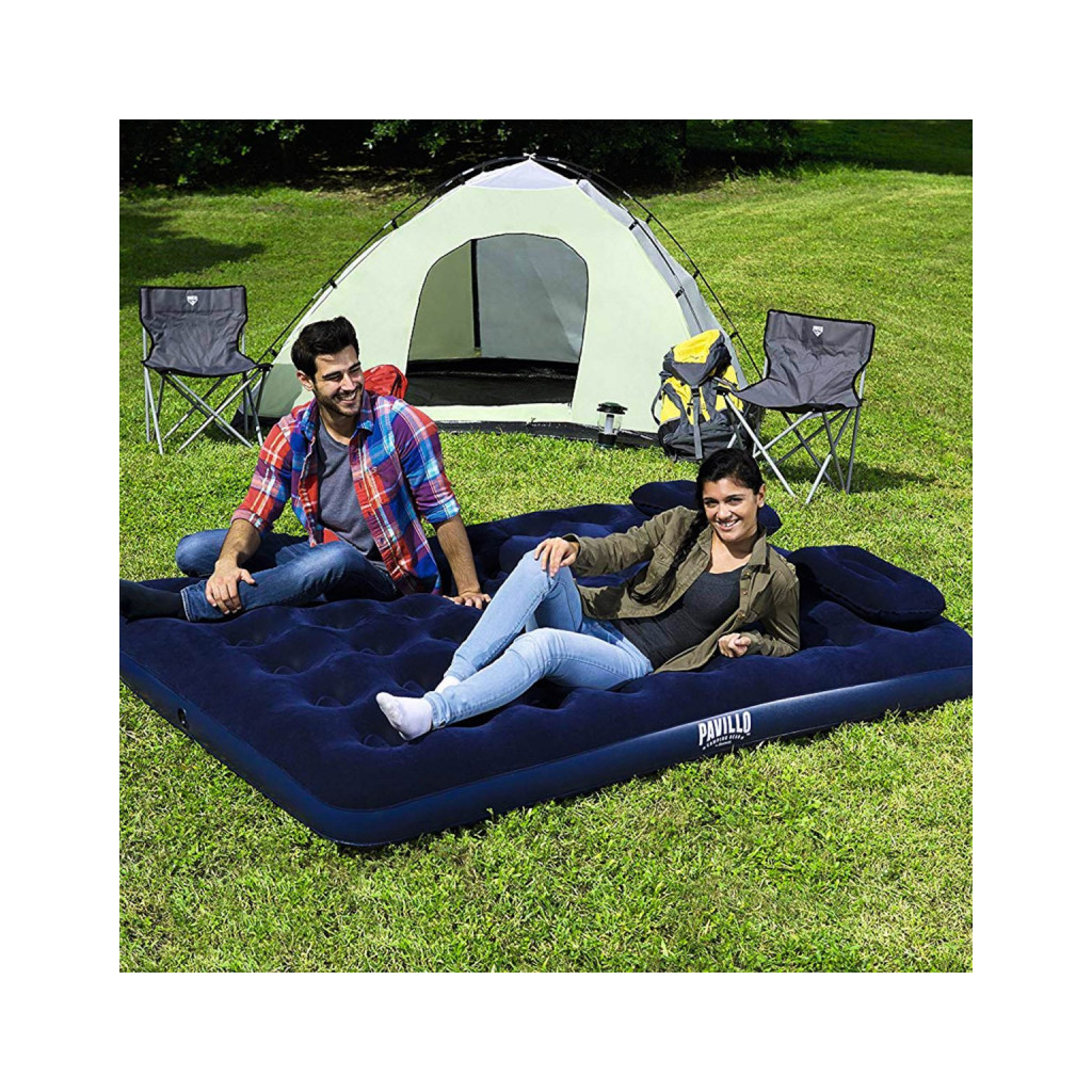 Матрац надувний BestWay Pavillo велюр Синій 152 х 203 х 22 см (67374) - зображення 6