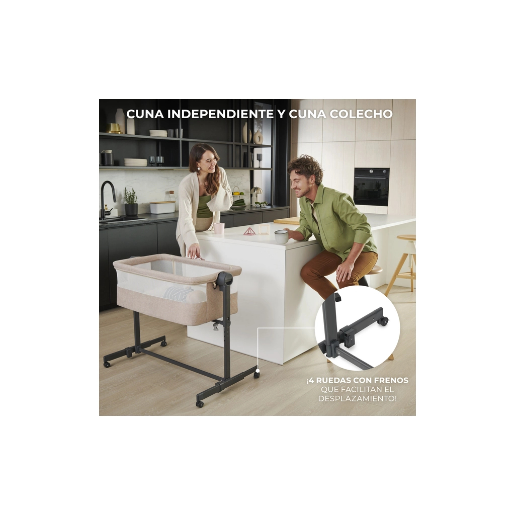 Ліжечко Kinderkraft Приставне ліжечко-люлька Neste Up 2 Light Grey (5902533924523) - изображение 10