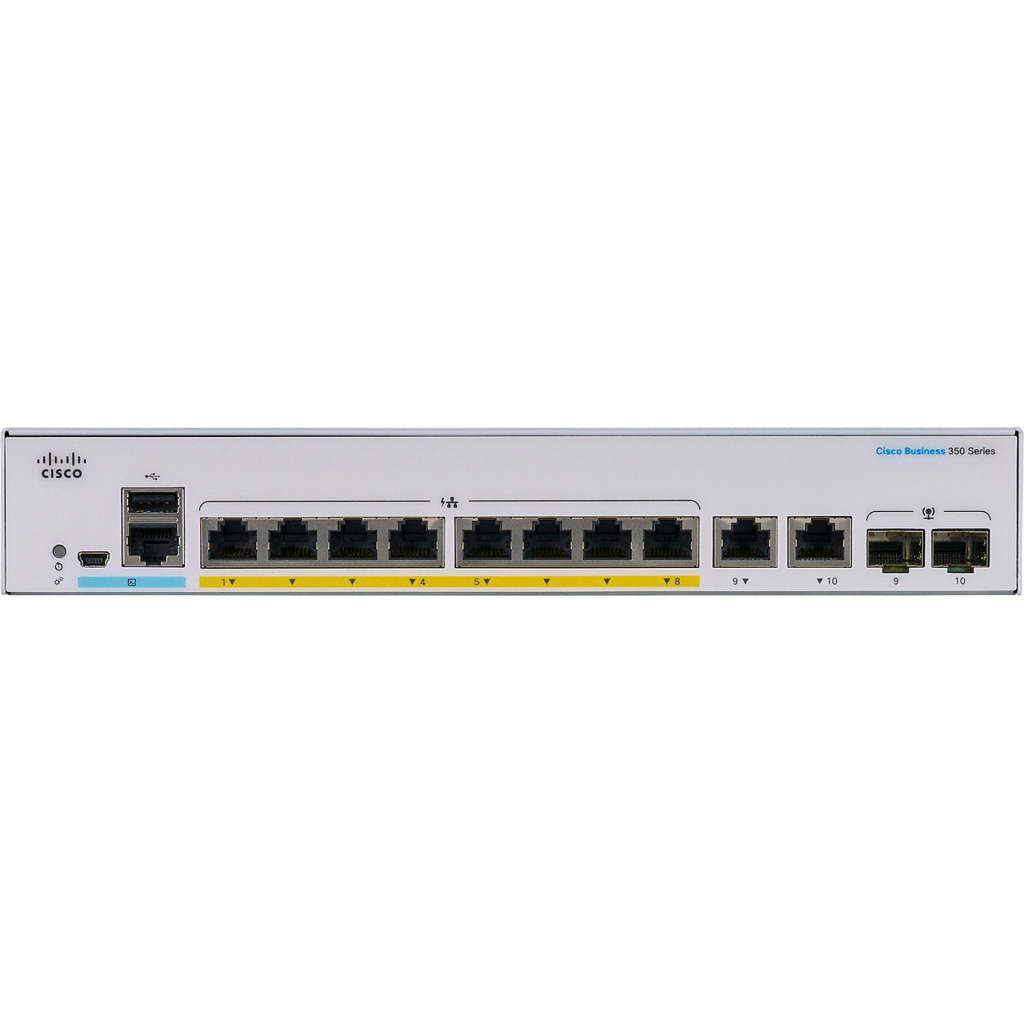 Комутатор мережевий Cisco CBS350-8P-E-2G-EU - зображення 2
