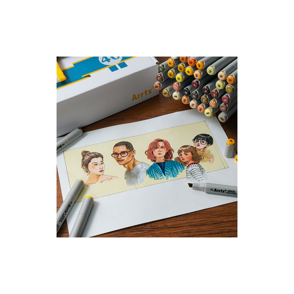 Художній маркер Arrtx Спиртові Oros ASM-03YL 40 кольорів, жовті відтінки (LC302499) - picture 7