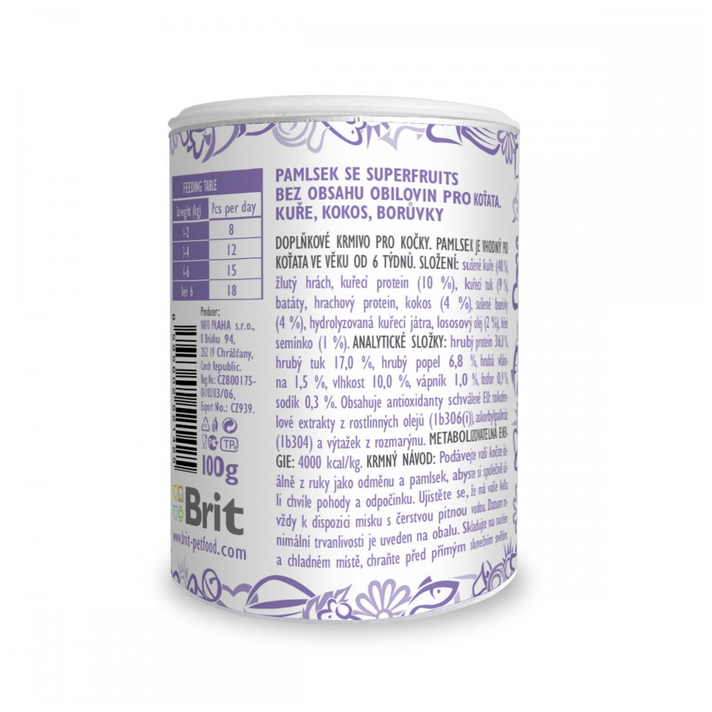 Ласощі для котів Brit Care Cat Snack Superfruits Kitten 100 г (8595602521425) - изображение 3