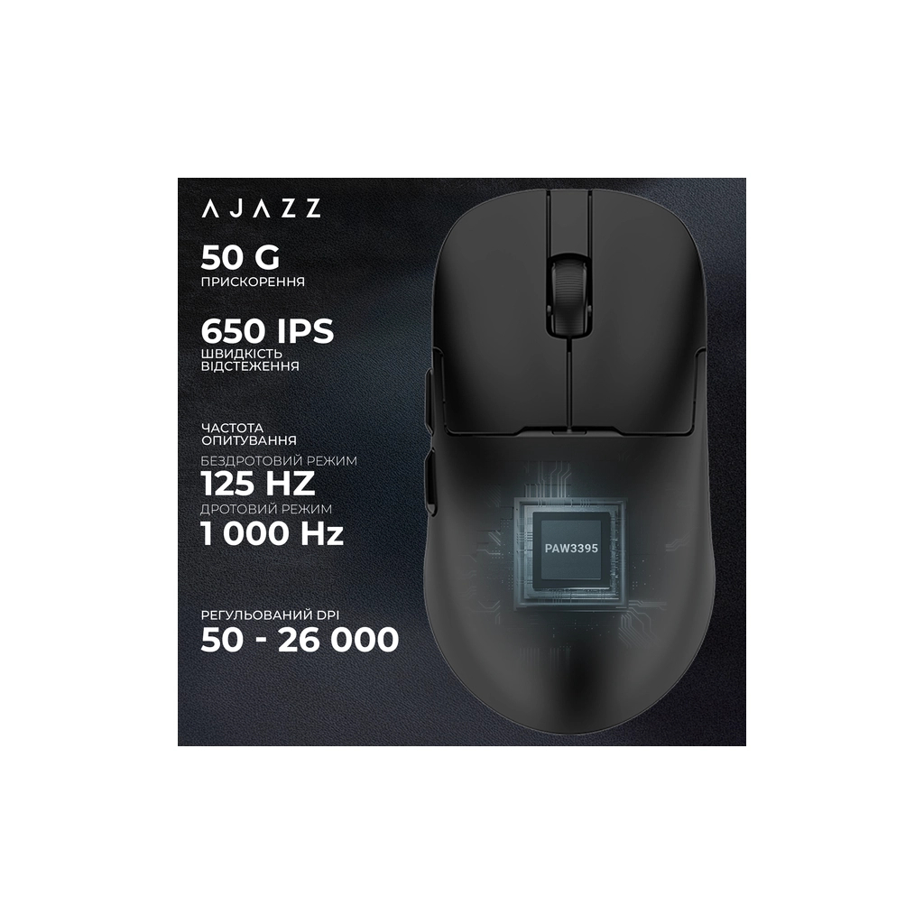 Мишка Ajazz AJ159PRO Wireless/Bluetooth/USB Charging Dock Black (AJ159-PRO-B) - зображення 10