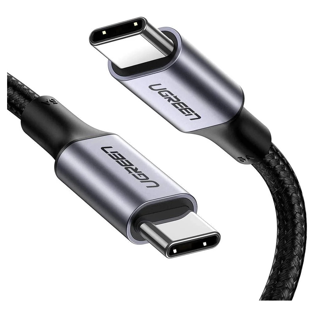 Дата кабель USB-C to USB-C 2.0m US316 100W 5A Alum. (Black) Ugreen (70429) - зображення 1