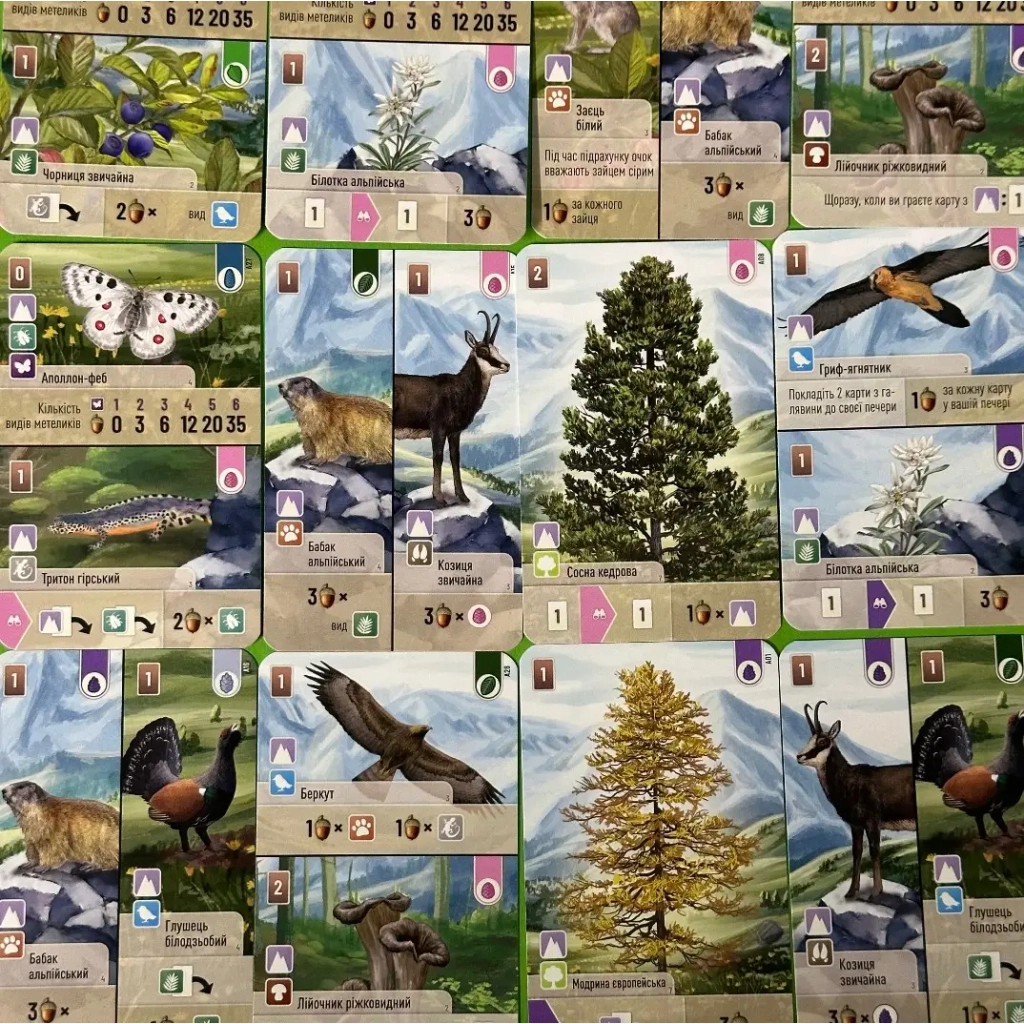 Настільна гра Lord of Boards Лісова метушня. Альпи (Forest Shuffle: Alpine Expansion) (укр.) доповнення (LOB2405UA) - зображення 4