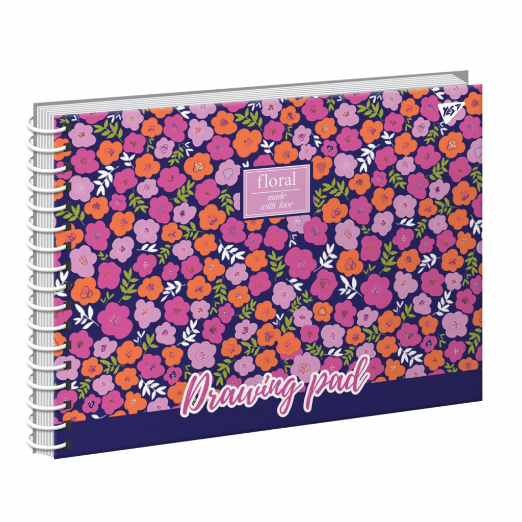 Альбом для малювання Yes А4 Floral explosion на спіралі, 20 аркушів (130477) - зображення 2