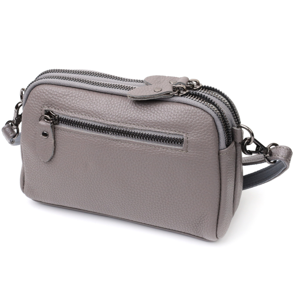 Сумка Vintage З натуральної шкіри Сіра (22278) - зображення 2