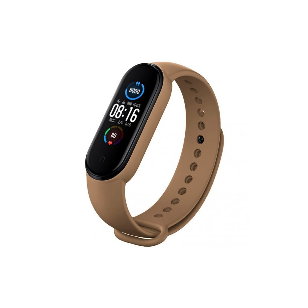 Ремінець до фітнес браслета BeCover Silicone для Xiaomi Mi Smart Band 5/6/7 Brown (707651) - зображення 1